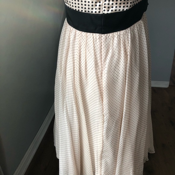 NWT! Bebe Pink Polka Dot Silk Satin Dress - Picture 7 of 10